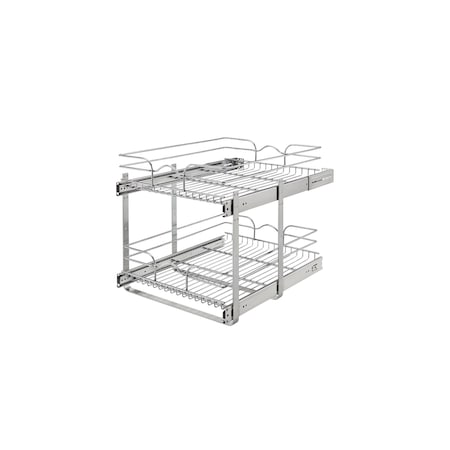 Rev-A-Shelf Steel, Silver, 17.75 in W, 19 in H, 22 in D, 22 in L, Silver 5WB2-1822CR-1